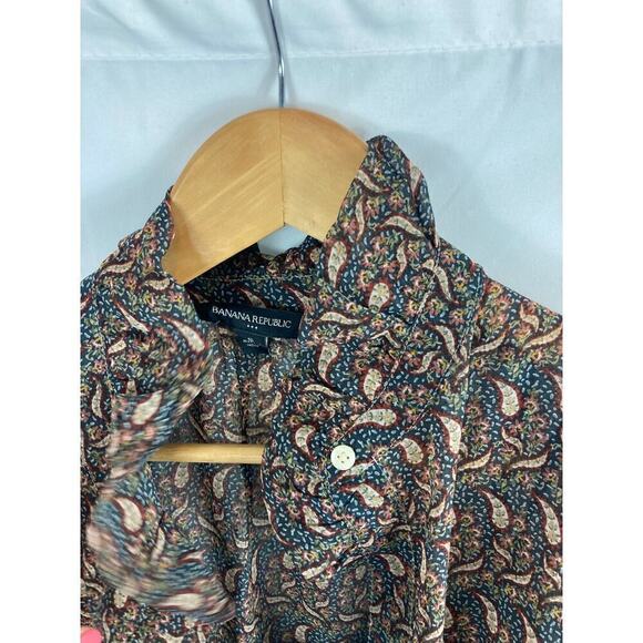 Banana Republic 2 Layer Paisley Print Blouse size small - Picture 3 of 5